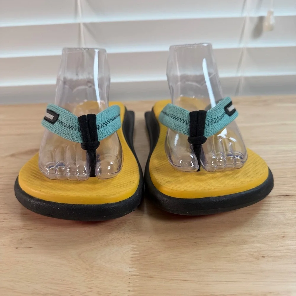 Havaianas Tradi Zori Thong Sandals Men's Blue Yellow Slip-On Comfort - 8
